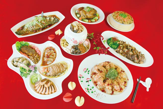台中裕元花园酒店招牌年菜，金牛福春团圆贺新年。图／台中裕元花园酒店提供