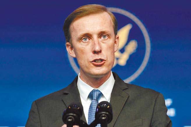 美国国安顾问苏利文称，要使中国对台湾的挑衅和威胁付出代价。（美联社）