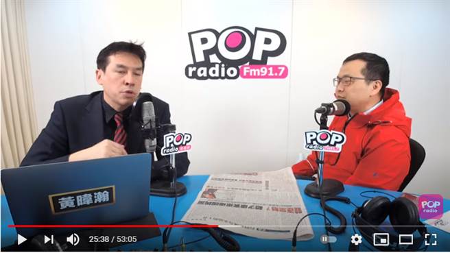 資深媒體人黃暐瀚（左）和台北市議員羅智強（右）。（圖片翻拍POP撞新聞Youtube）