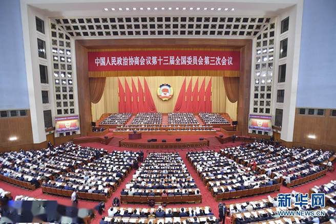 为了落实防疫，今年三月的大陆全国「两会」，仅限部分在京的中外记者採访会议。（新华网资料照片）