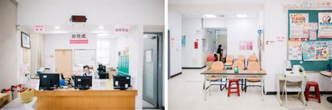 改造前的挂号处位在入口、填写区则在空间的中后方，使得服务动线需要折返而不流畅。老旧笨重的桌椅也不符合卫生所空间需求。（Photo Credit：台湾设计研究院）