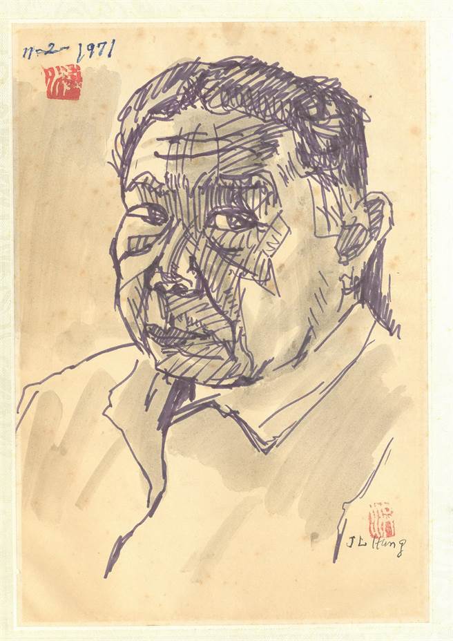 台灣前輩畫家洪瑞麟的作品《自畫像》。（國美館提供／陳淑芬台中傳真）