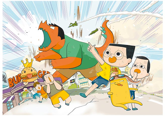 漫画《小儿子1：阿宁咕大战想像虫》以小说家的调皮小儿子捡到一只狗为开端，但看似平凡的狗狗，其实是来自宇宙的外星科学家，来到地球找寻能让幻想成真的「想像虫」。（盖亚文化提供）