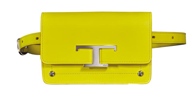 TOD'S T Timeless萤光黄腰包，3万9900元。（TOD'S提供）