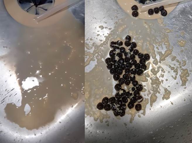 台中一名邱姓女子在手摇杯中喝到溶化的卫生纸，店家态度令人气愤。（翻摄脸书社团《爆废公社二馆》）