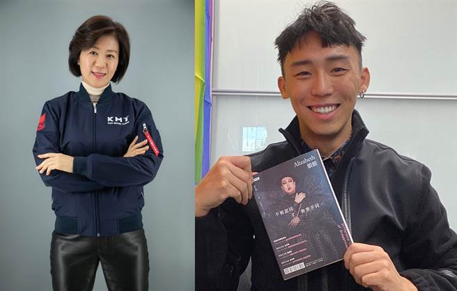 民进党网路社群中心主任范纲皓（右），称国民党文传会主委王育敏是「50岁阿姨」，引发失言争议。（合成图／摘自国民党电商中心 AKA 百年老店、范纲皓脸书）