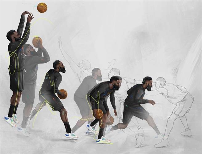 adidas Harden Vol.5鞋底使用经精密计算纹路设计的橡胶大底，为快攻急煞、切入变向时提供绝佳耐磨及抓地力。(adidas提供)