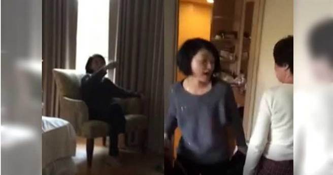 黄宥嘉在镜头前多次讲述自己被婆家欺负，她却被拍下指着婆婆大骂，还朝婆婆丢东西的画面。（图／读者提供）