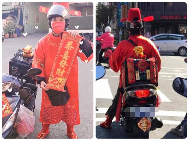 外送员耻度破表变身财神爷，万人看傻给爆小费。（图／翻摄自爆废公社二馆）