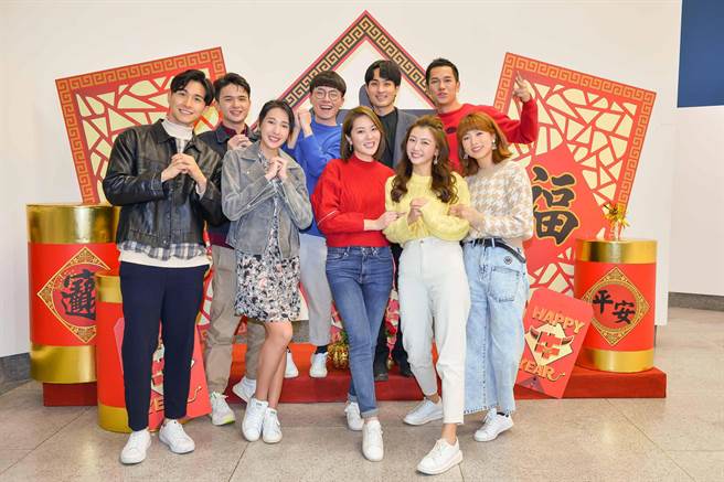 《女力報到-好運到》演員張瀚元、尹彥凱、游小白、勵政達、梁瀚名、楊晴、楊雅筑、優妮、王上菲。（TVBS提供）