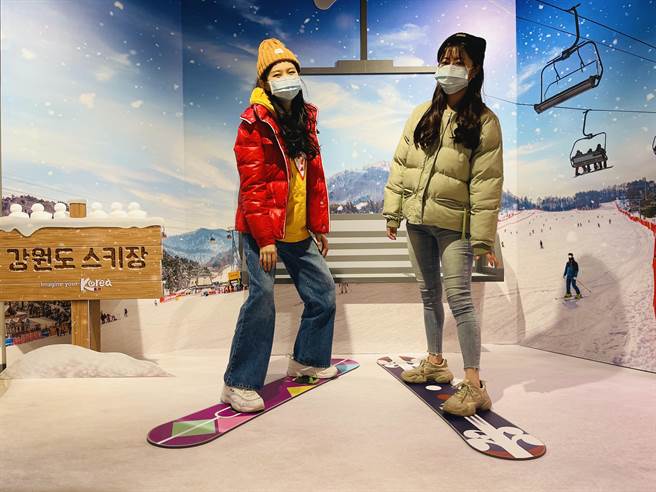 江原道滑雪场情境拍照区。（韩国观光公社提供）