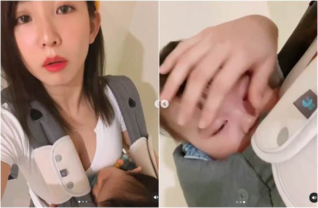 郭书瑶哄睡婴儿，网友意外歪楼。（图／翻摄自IG）
