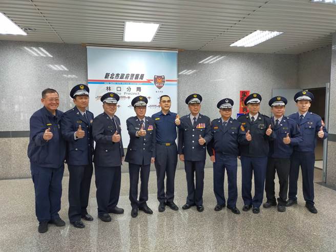 新北市義警民防大隊長 連袂慰問林口警分局協勤民力。(戴志揚翻攝)
