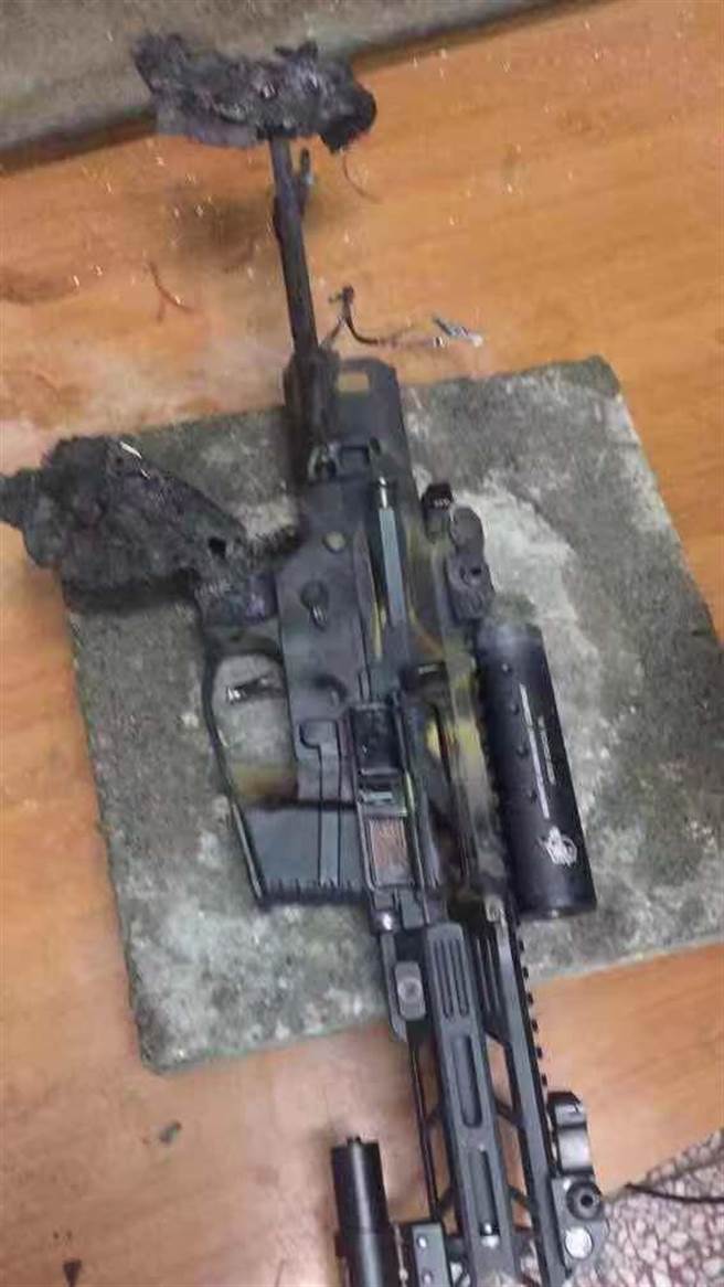 康嫌到案後供稱槍枝因充電燒毀已丟棄。（讀者提供／程炳璋台南傳真）
