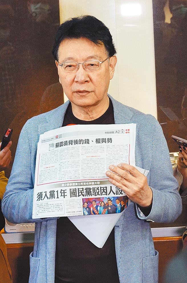 中廣董事長趙少康3日受訪時強調他沒有破壞國民黨規矩，並表示他選不選黨主席都沒有關係，都有辦法為國民黨做事。（姚志平攝）