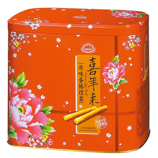 樂天市場與「愛買線上購物」聯手合作推出過年不打烊活動，喜年來原味蛋捲禮盒，原價299元，特價249元。（樂天市場提供）