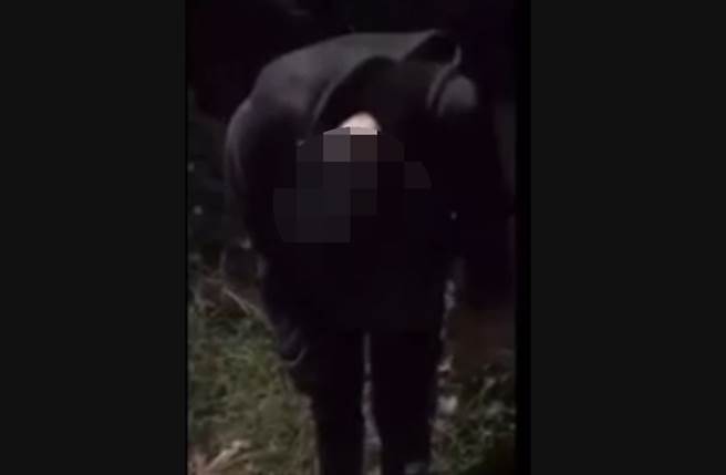 网传19岁黄姓男子90度鞠躬道歉影像。（截自网路影片）