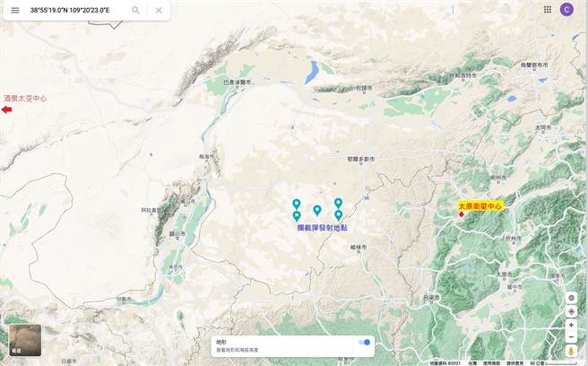 中华战略学会张竞博士预测大陆进行「陆基中段反导拦截试验」的可能发射地点。(图/张竞提供)