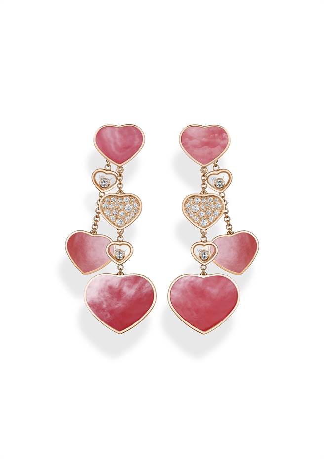 蕭邦珠寶獻愛心推出Happy Hearts耳環，收益部分捐贈赤子之心基金會，50萬9000元。（CHOPARD提供）