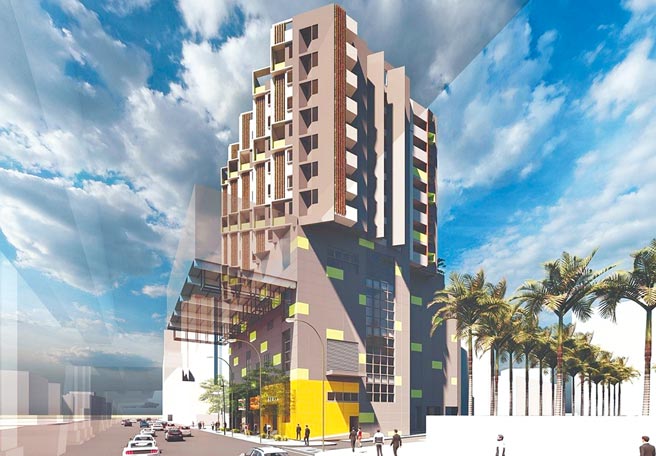 新北市府调高捷运开发区容积奖励计算方式，盼能吸引更多地主参与开发，加速捷运建设。图为景平站联开案模拟图。（本报资料照片）