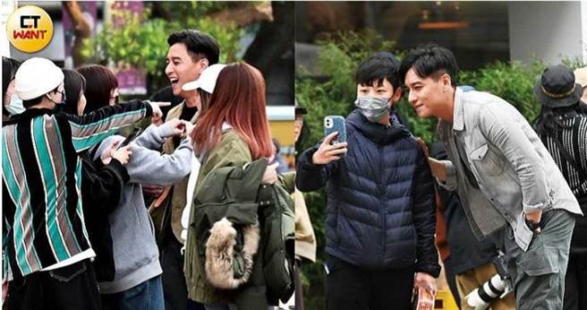 私下相當親切的鄭人碩，對工作人員或路人的合影要求一律有求必應。（圖／本刊攝影組）