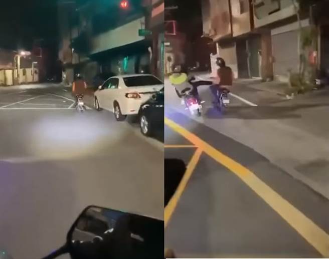 台南屁孩踹飞骑车外劳 曝影片网气炸肉搜：让他红(图片截自/爆废公社公开版)