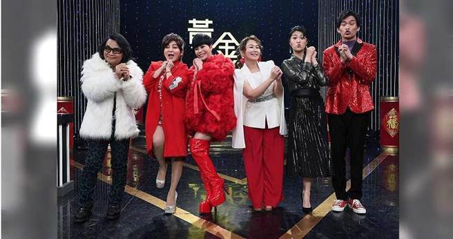 沈文程（左起）、王彩桦、詹雅雯、张秀卿、曹雅雯、黄镫辉，将在除夕夜晚《黄金年代》新春特辑，一同陪观眾围炉。（图／华视提供）
