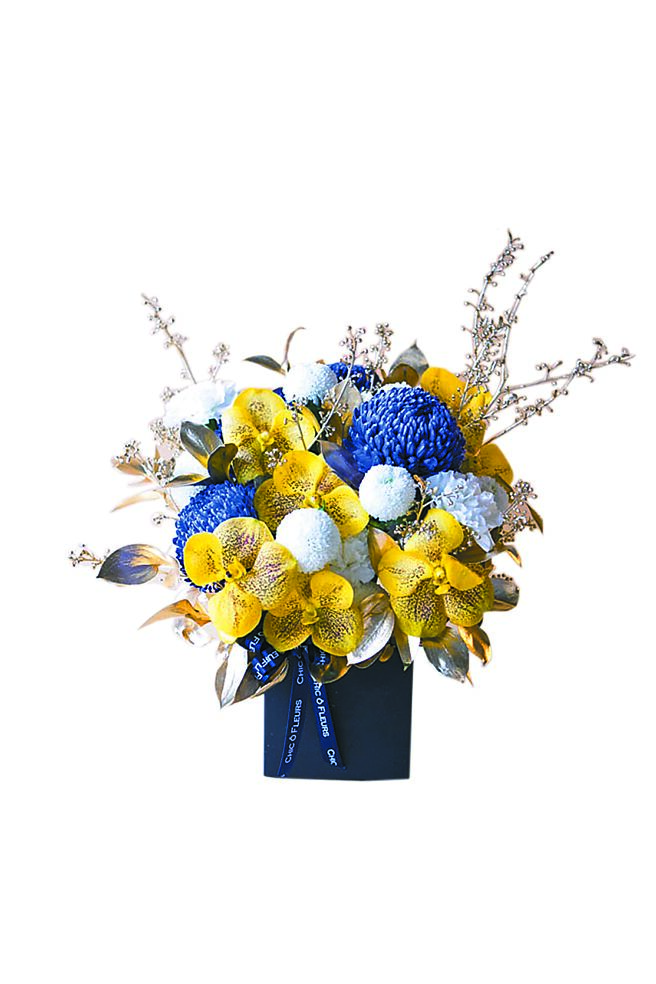 Chic o Fleurs希朵花艺风和日历鼠去牛来，40x36公分，4200元。（Chic o Fleurs希朵花艺提供）