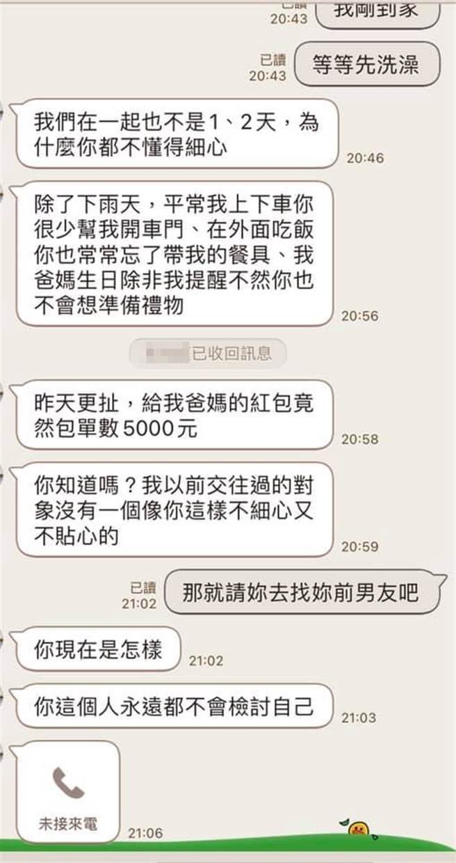 一位男性民眾到女友家拜年时，特地准备了5000元的红包给对方父母，没想到反被女友批说不够贴心，甚至还拿前男友出来比较。(摘自爆怨2公社)