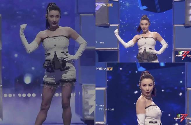 When the show was broadcast, there was a gap before and after Cecilia Cheung.  (Picture/Retrieved from Weibo)