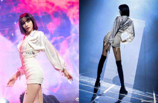 Lisa大方晒出在《青春有你3》导师秀中的造型。（图／摘自微博@lalalalisa_m）