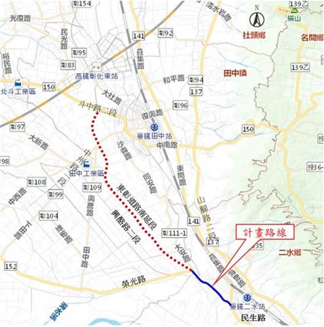 东彰南延段突破瓶颈，交通部正式再核定4.95亿拓宽溪洲至二水路段。（彰化县政府提供／吴敏菁彰化传真）