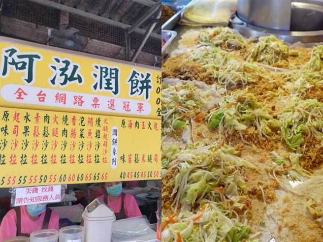 北投市场人气排队润饼，独创招牌口味最受欢迎。(照片/游定刚 拍摄)