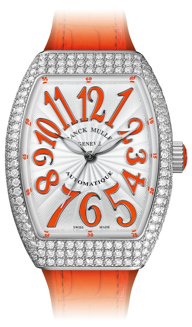 FRANCK MULLER V32 Vanguard Lady白K金鑽表，87萬元。（FRANCK MULLER提供）