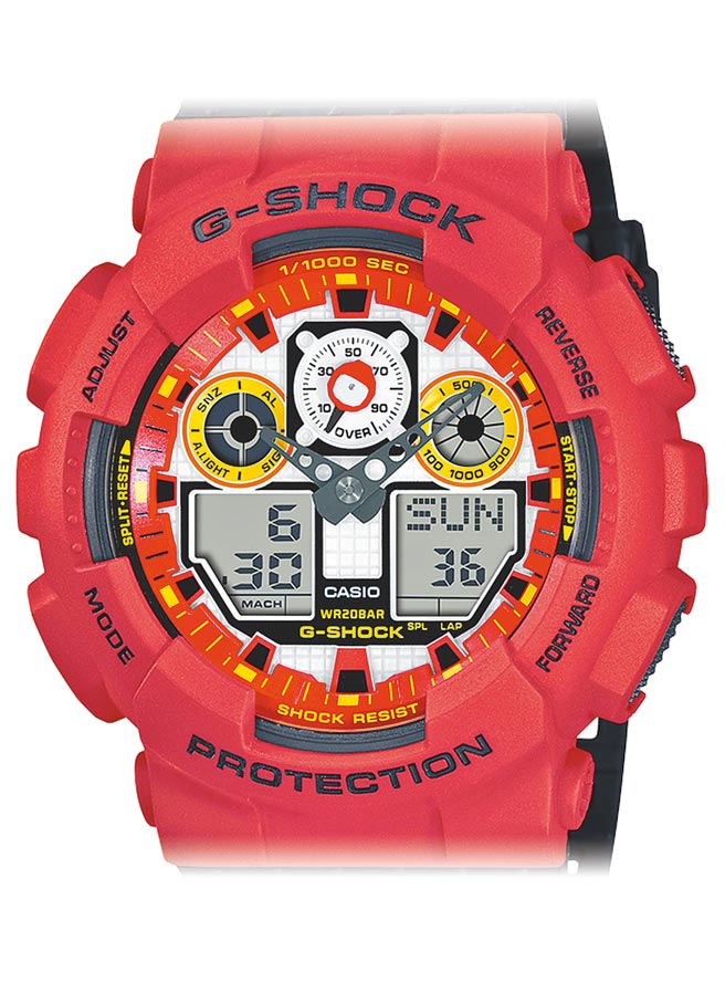 G-SHOCK將好運吉祥物達摩融入表盤設計當中，4900元。（G-SHOCK提供）