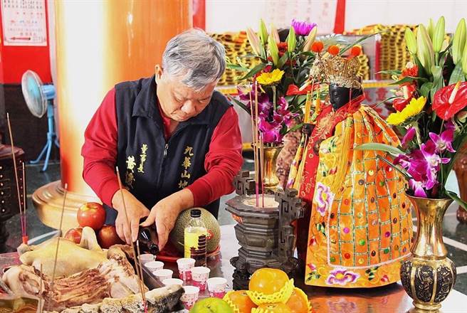 九华山地藏庵过炉仪式登录为嘉义市无形文化资产。（嘉义市政府提供）