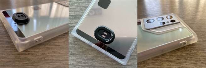 Kakao Friends S21系列保护壳，共有三个吊饰孔的设计。（黄慧雯摄）
