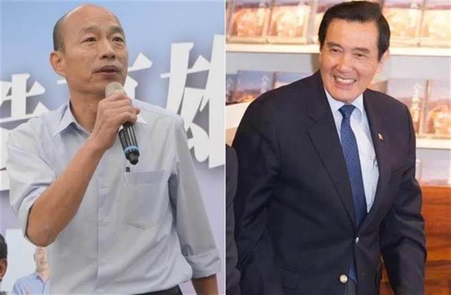 前高雄市长韩国瑜(左)、前总统马英九(右)。(合成图/中时资料照)