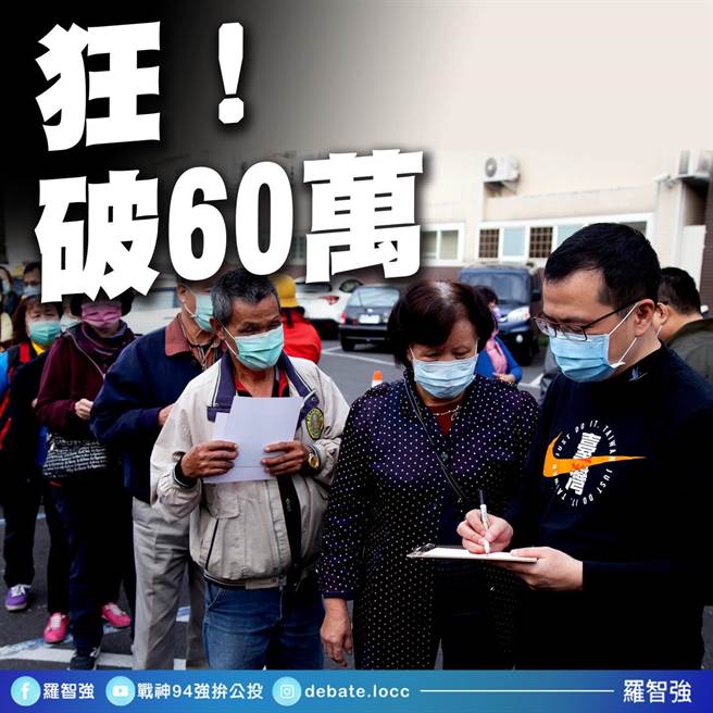 反萊豬公投連署已破60萬份，羅智強表達看法。(取自羅智強臉書)