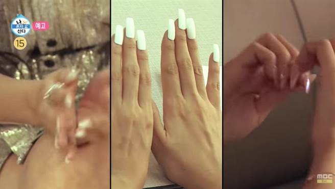 华莎特地把奶奶生前最不喜欢她做的美甲卸掉。(图/ 摘自节目《我独自生活》)