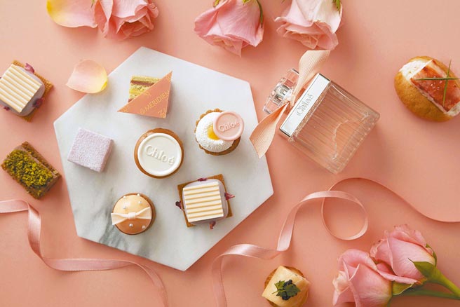 台北寒舍艾美酒店合作法國精品品牌Chloe推出「香戀蒔漾」雙人下午茶。（台北寒舍艾美酒店提供）