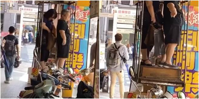 北市骑楼上惊见升降梯，令不少网友看傻眼。（图／翻摄自路上观察学院）