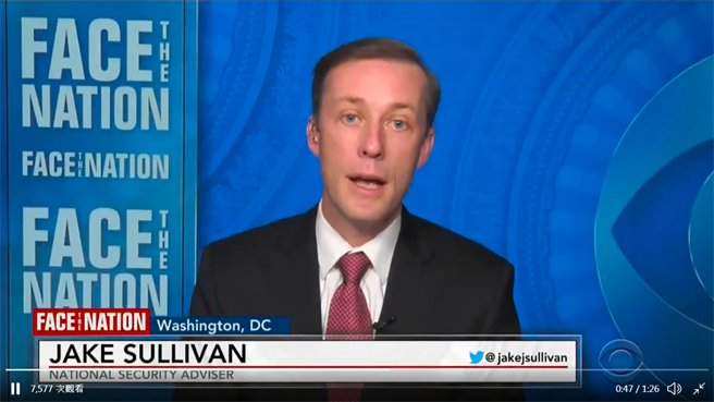 美國國安顧問蘇利文認為，中國沒有提供足夠的原始數據來解釋疫情如何在中國乃至全世界傳播。（圖／推特@FaceTheNation)
