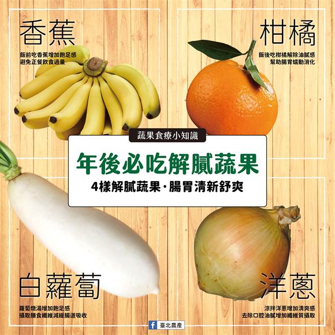 北农特别推荐年后必吃4种解腻蔬果，对清肠胃能起作用。