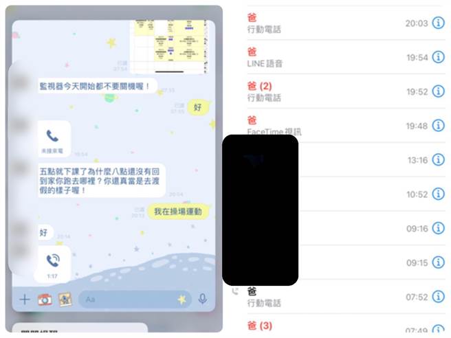 男大生租屋遭爸妈装监控，只要时间到没看到人影，就会被夺命连环call。（图／翻摄自爆料公社）