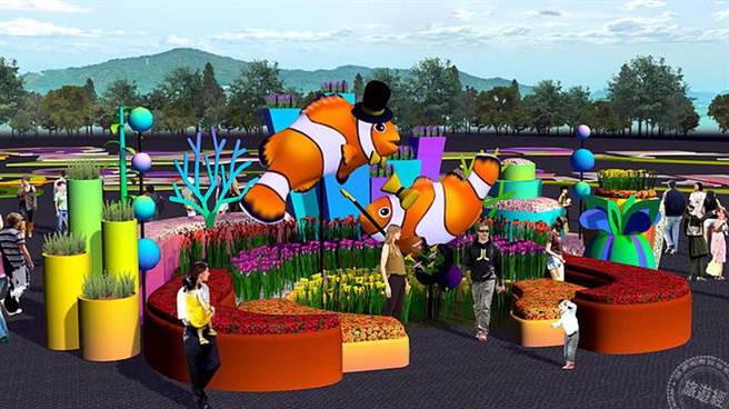 桃园彩色海芋季以「海底生物」为主题(桃园市政府农业局提供)