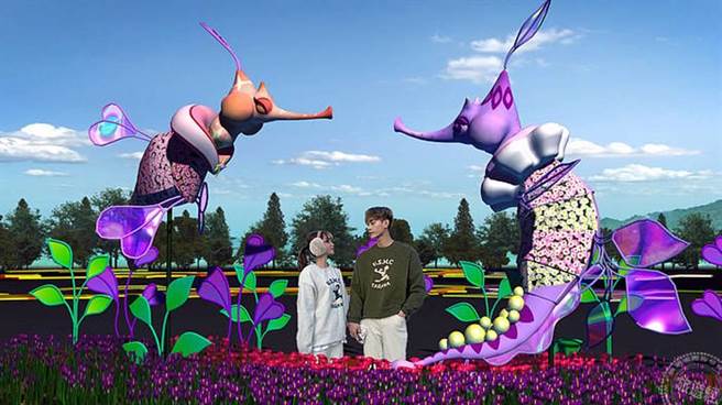 桃园彩色海芋季以「海底生物」为主题(桃园市政府农业局提供)