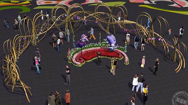 桃园彩色海芋季以「海底生物」为主题(桃园市政府农业局提供)