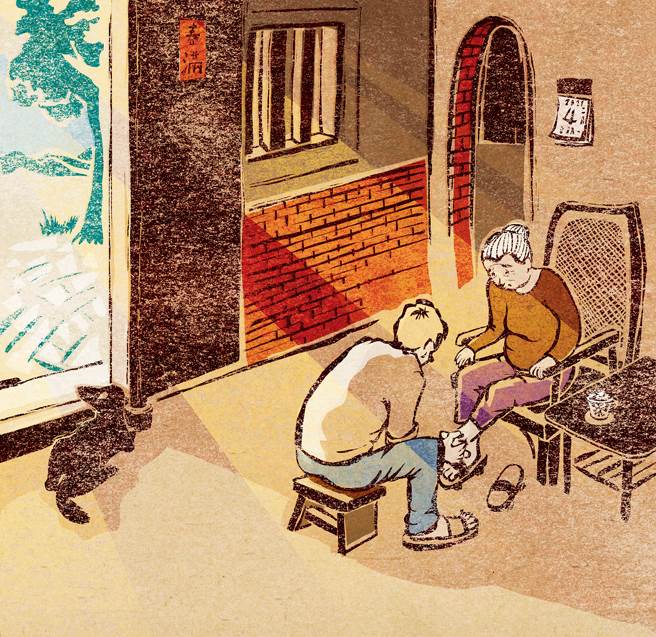 剪指甲的時光。（圖/許育榮繪圖）