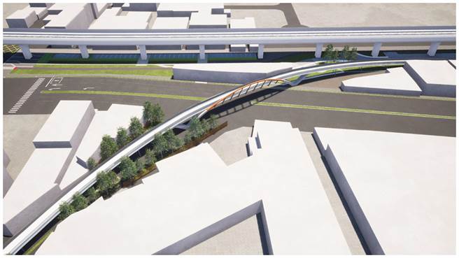建设局办理「城镇之心铁道绿廊潭心计画工程(第二标)」模拟图。(台中市政府提供／陈世宗台中传真)